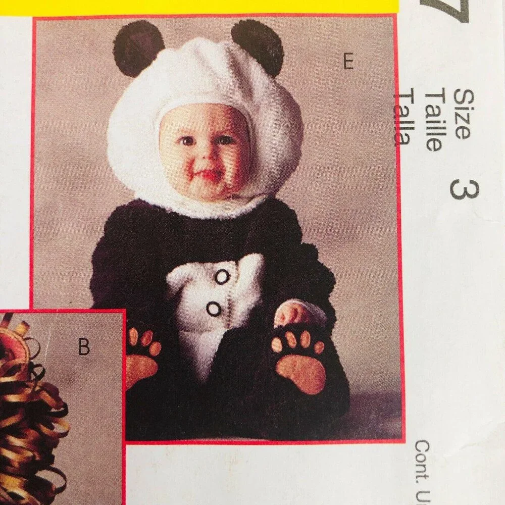 McCalls Animal Costume Sewing Pattern 8938 MP357 Size 3‎ Elephant Lion Panda